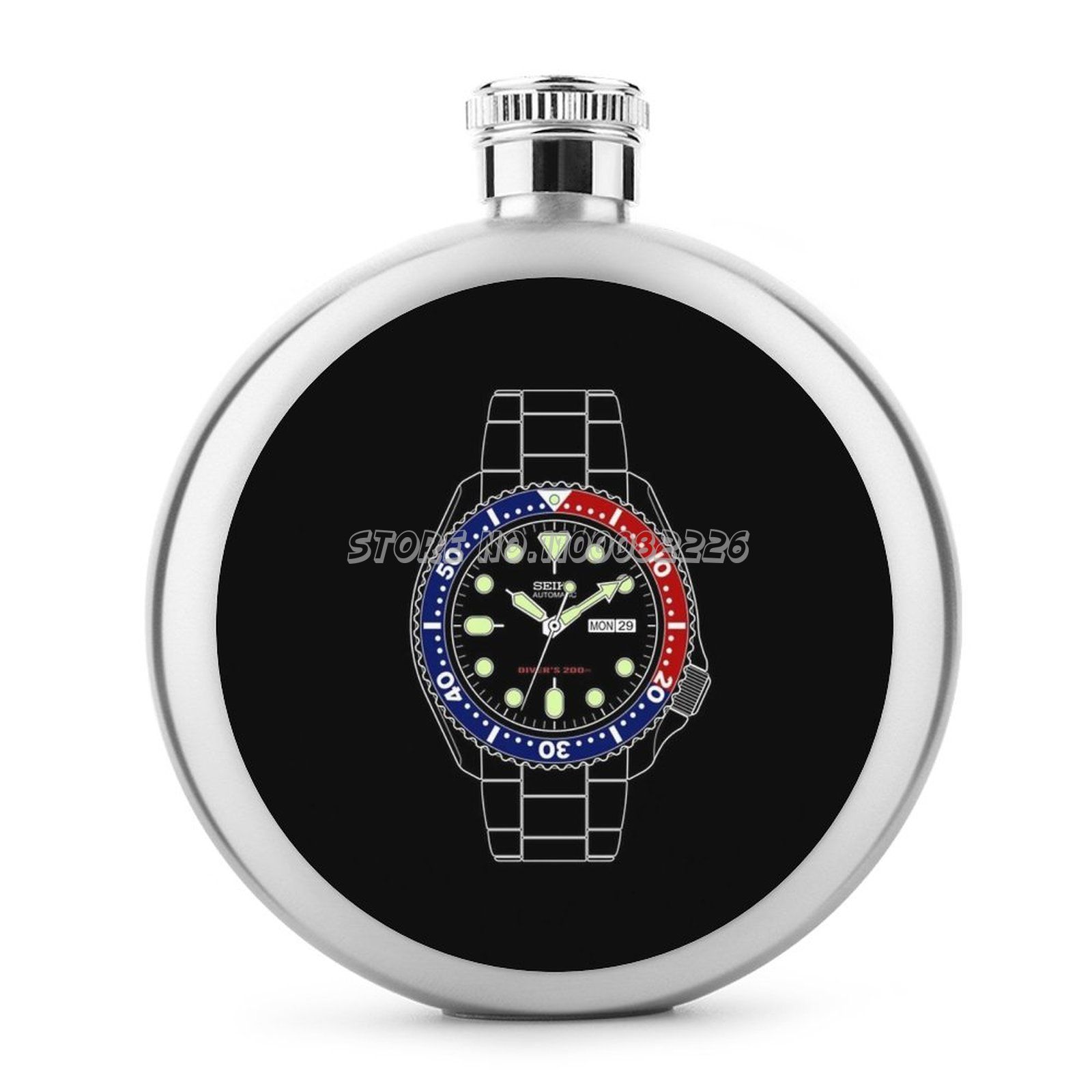 Фляжка Seiko SKX 009, маленькая фляжка 