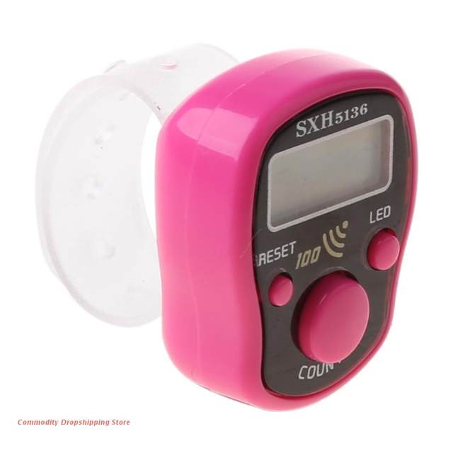 Finger Tally Counter with Compass Digital Electronic Tasbeeh Counters Lap  Track Handheld Clicker Re-settable Counter