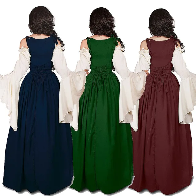 Renaissance Dress for Women with Corset Vintage Over Dress Medieval Costume  Irish Faire Clothes Gowns Dresses, Green, XX-Large : : Clothing,  Shoes & Accessories