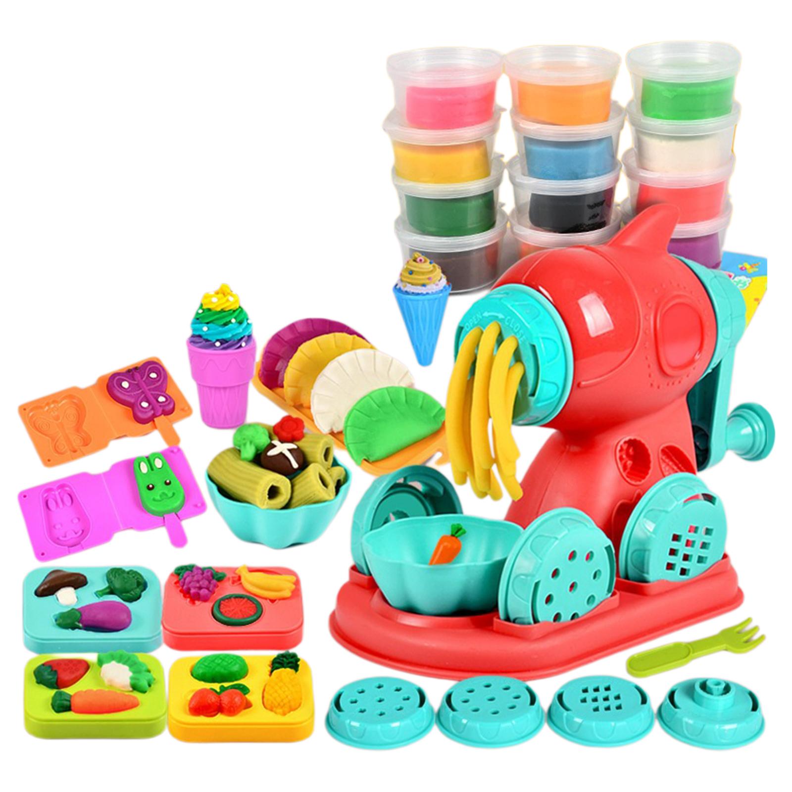 Children plasticines Mold Tool Production Toys Kids Color Clay Noodle Machine Ice Cream DIY Play House Toy Set