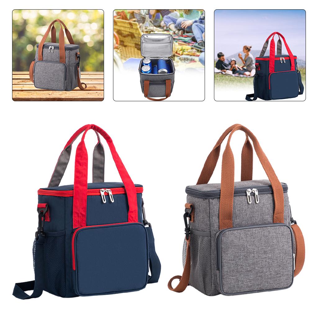 Portable Insulated Lunch Bag Reusable Cold or Hot Food Tote Pouch Insulation Pack with Pockets for Work Picnic Children Large