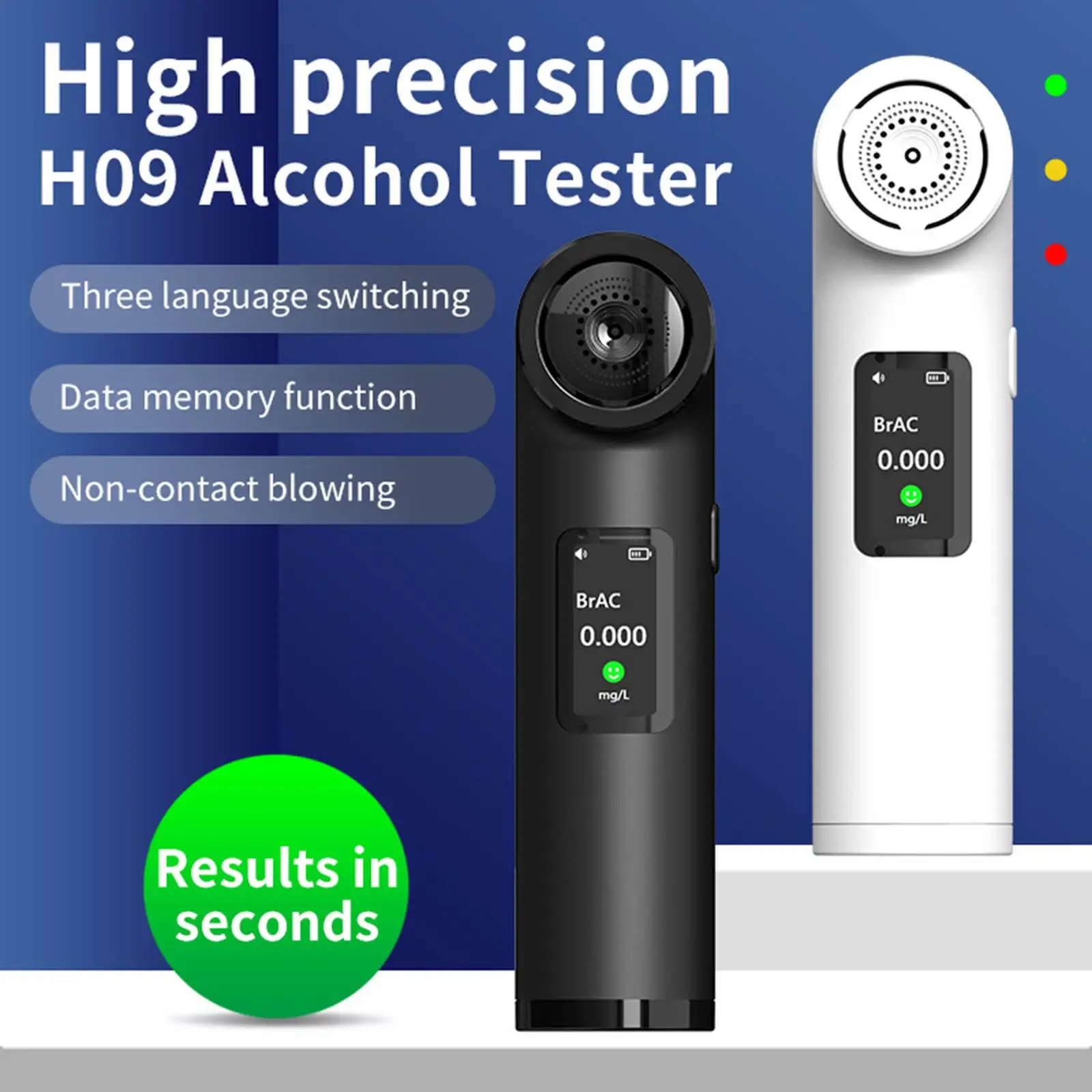 Automatic  Tester Professional Breath Tester LED Display Portable USB Rechargeable  Test Tools