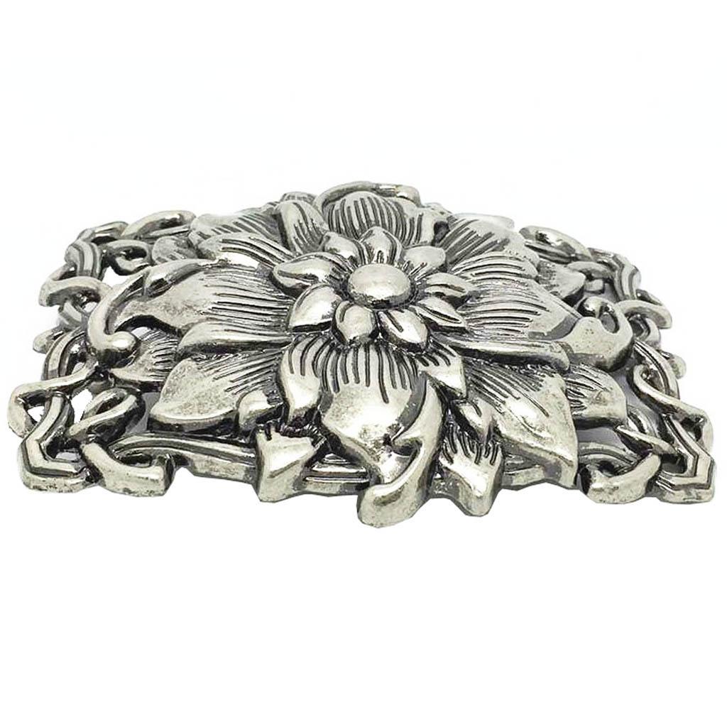 Novelty Metal 3D Lotus Flower Belt Buckle Buddha Rodeo Classic Western Cowboy