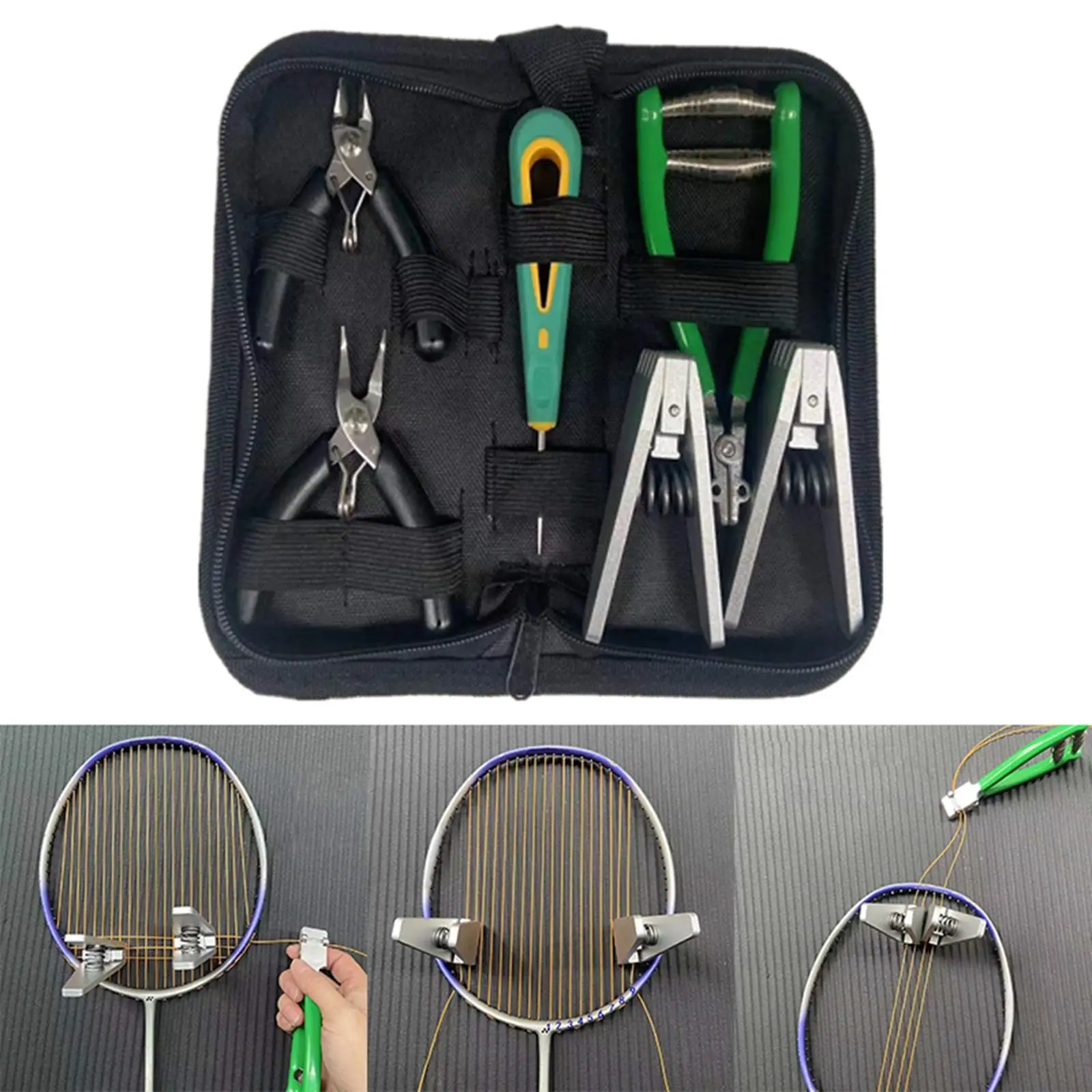 Pro Starting Stringing Clamp Tool Kit for Badminton Squash Tennis Racquet