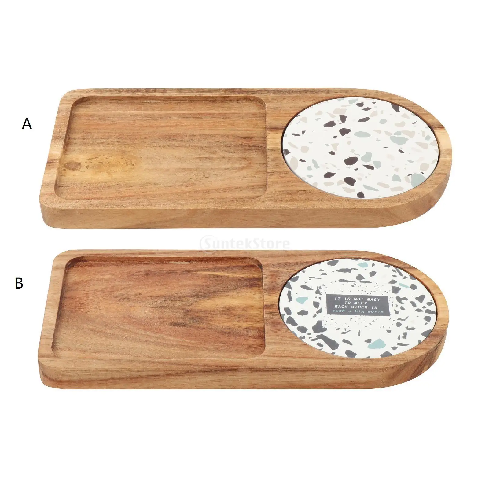 Wooden Serving Tray with Ceramic Coaster High-Quality for