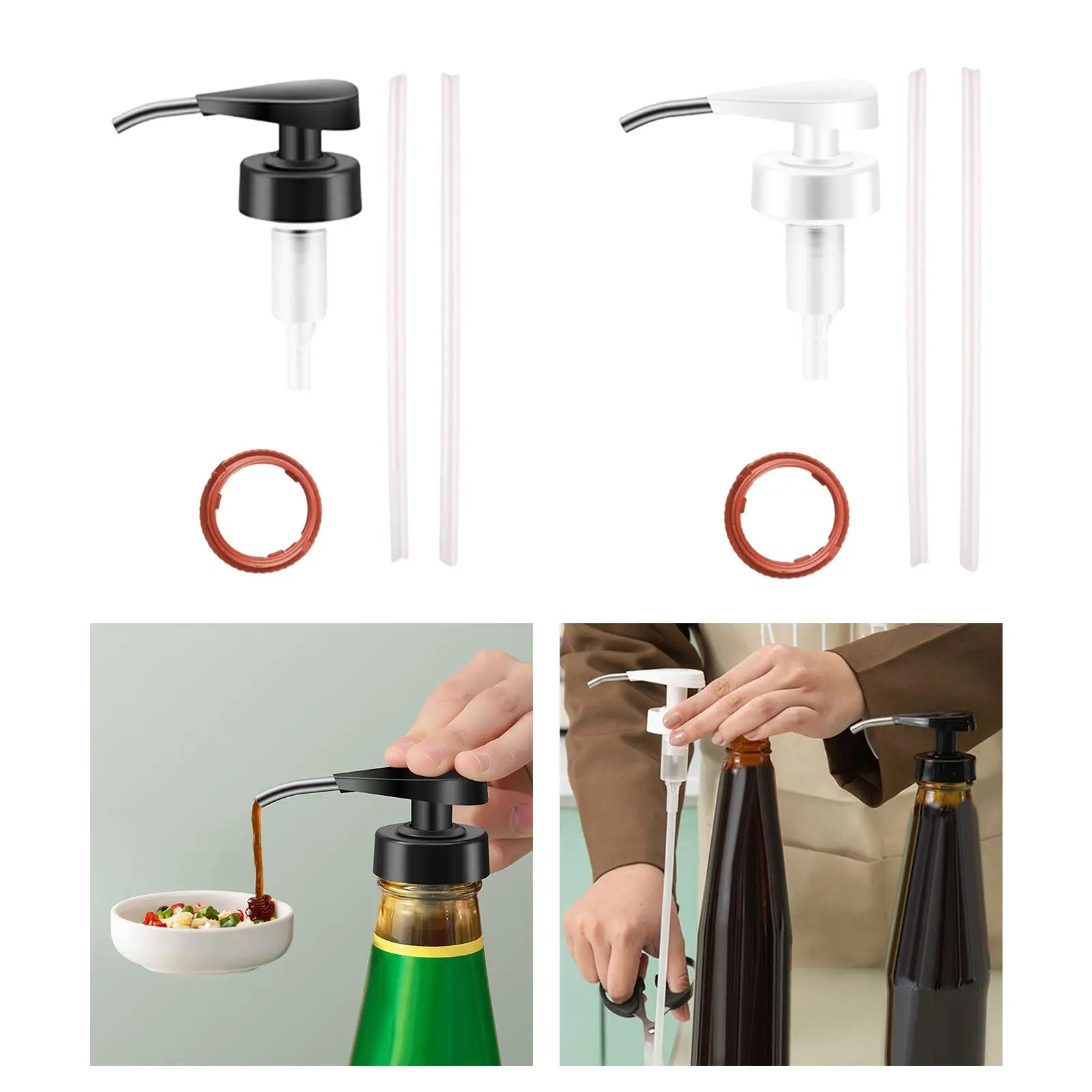Kitchen Syrup Bottle Nozzle Portable Sauce Pump Tools Ketchup Pump Kitchen Accessories for Kitchen Restaurant BBQ