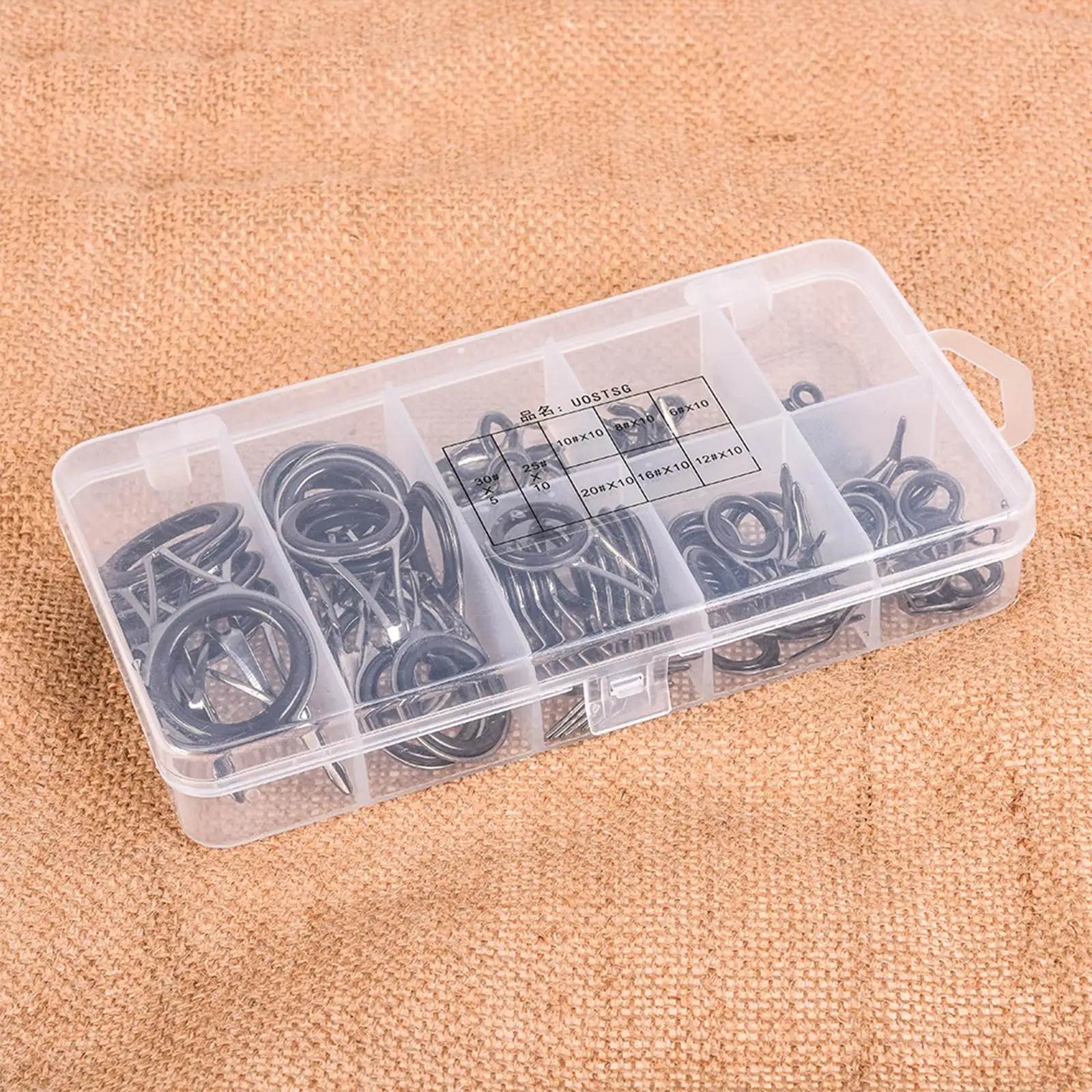 75 Pieces Fishing Rod Tip Guide Rings Kit Mixed Size in A Box Ceramic Rings