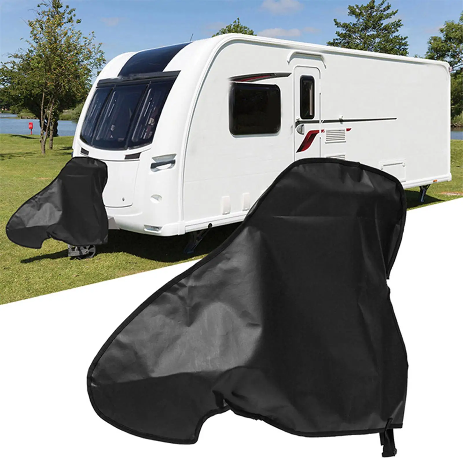 Camper Caravan Hitch Cover Waterproof Dust Proof, Hitch Ball Cover Coupling Rain Snow Protector Easy to Use Elastic Sewing