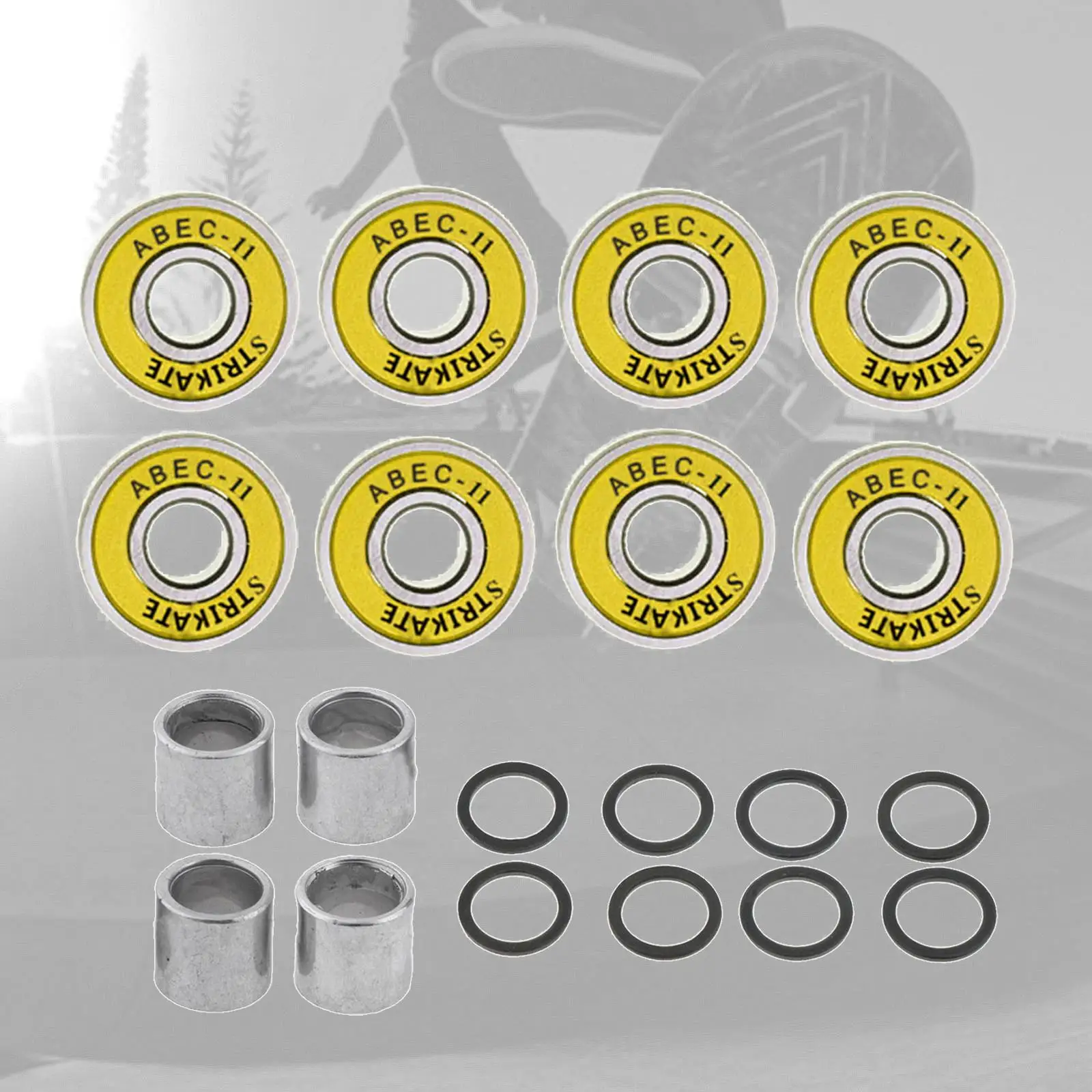 Pack of 8 Precision 608 RS ABEC 11 Bearings for Scooters, Longborad And 