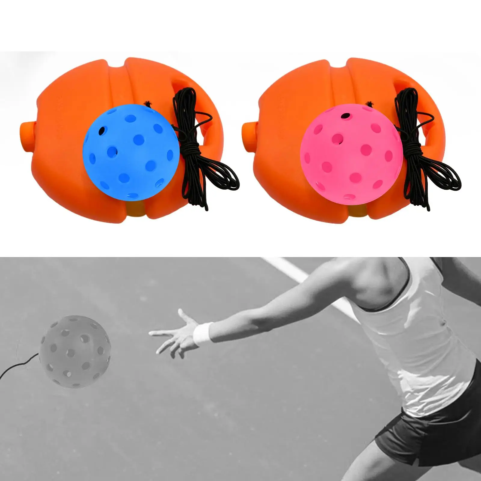 Pickleball Trainer Pickleball Ball with Rope Sport Pickleball Accessories 40 Holes Pickleball Rebound Ball With Cord