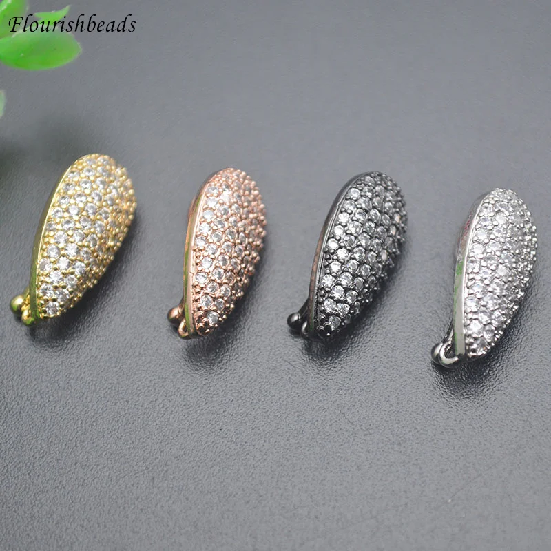 Oval-Shaped Paved Cubic Zircon Beads para Mulheres,