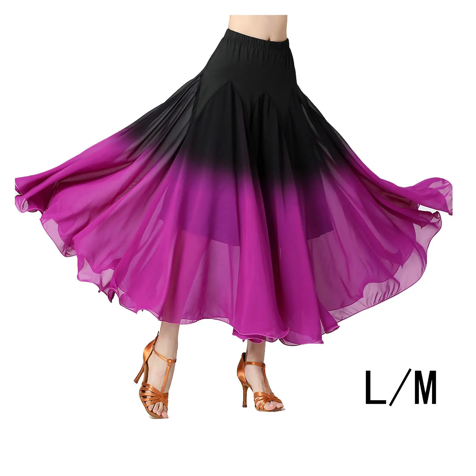 Women`s Ballroom Dance Skirt, Belly Dance Costume Elegant Festival Cosplay Long Swing Wrap Skirts Ballet