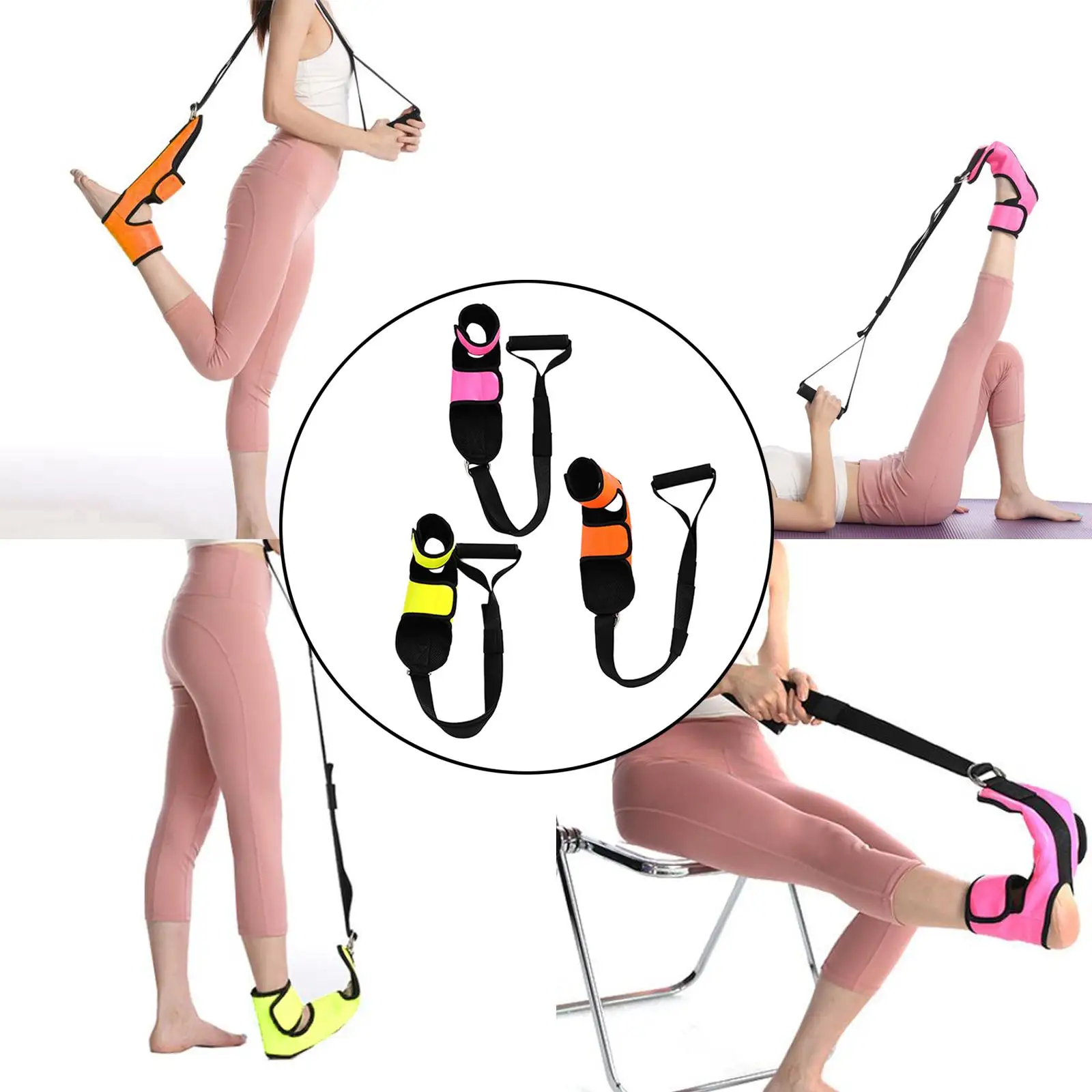Yoga Stretching Belt Ankle Brace Leg Training Flexibility Foot Stretch Strap