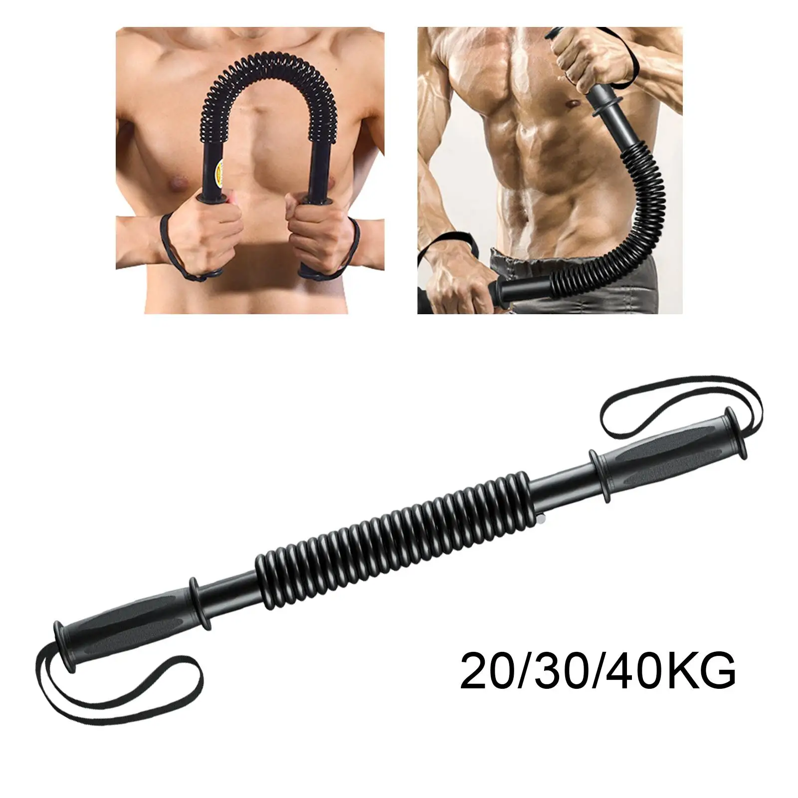 Chest Expander Workout Equipment Upper Body Exercise Spring Power Twister Bar for Trainer Forearm Muscle Pulling Women Men Back