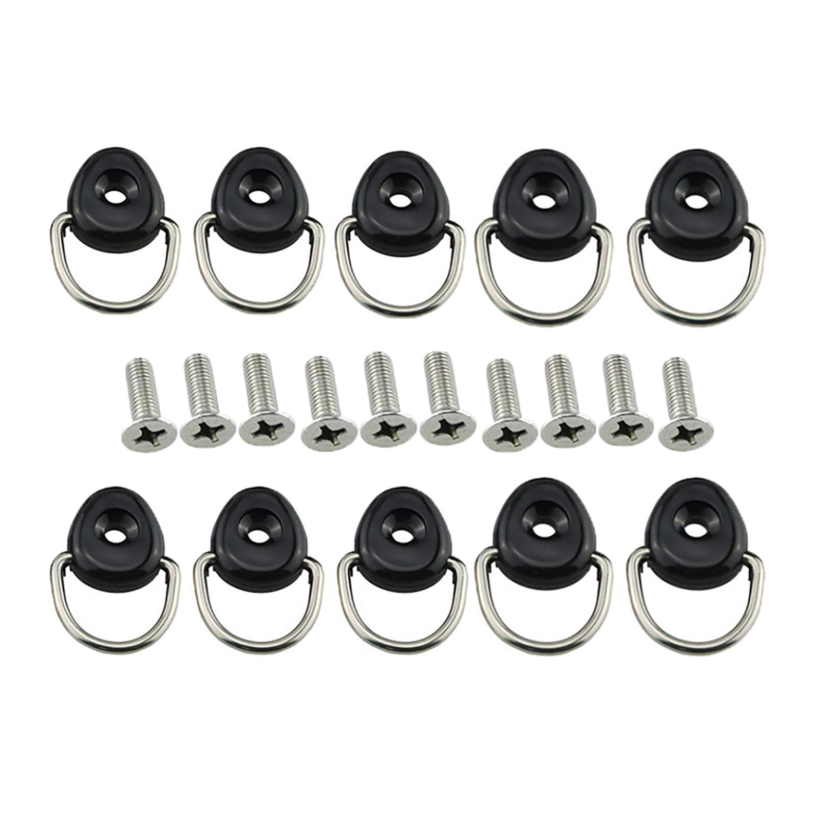 Kayak D, 10pcs Quality Durable Kayak Canoe Boat D  Loop Safety Deck Fitting with Screws