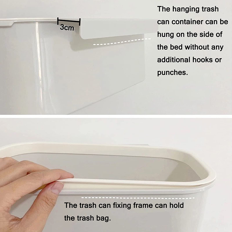 Description Picture 5 of itemHanging Basket Sundries Organizer Box Holder Shelf Dorm Room Bedside Plastic Storage Caddy With Removable Hook Loft Room Pocket