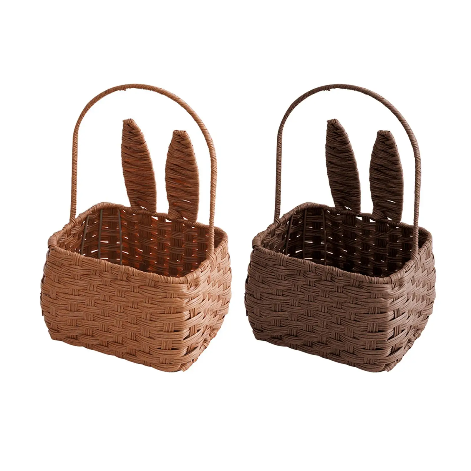 Cute Bunny Easter Basket Handmade Container Eggs Candy Storage for Fruit Vegetable Concert Family Wedding Garden Decoration