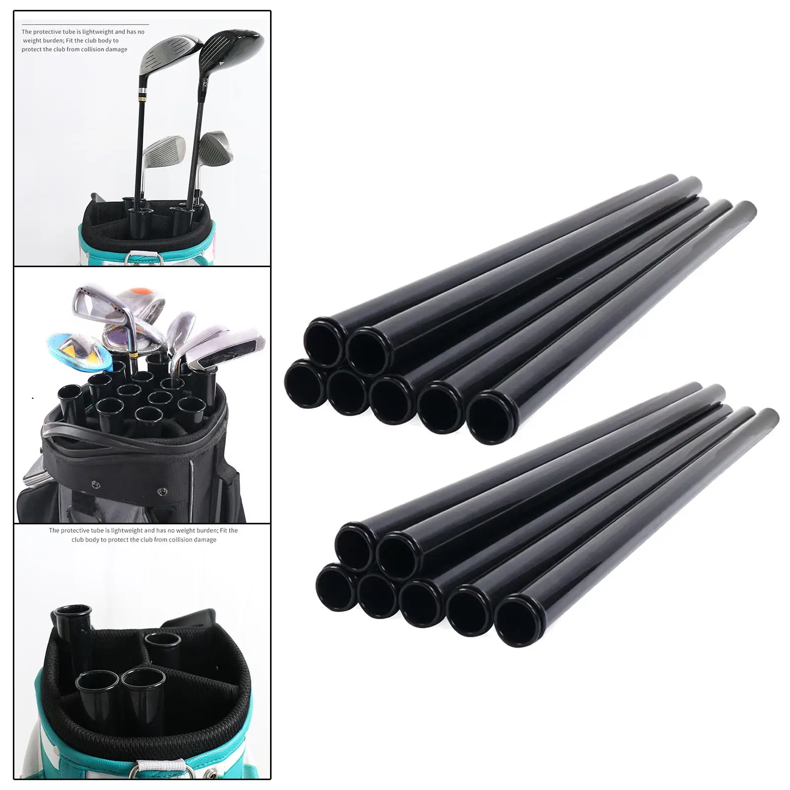 14x Golf Club Tube Black Golf Bag Tubes for Training Equipment Home Gym Gift