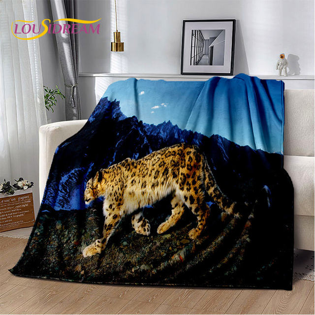 3D Animal Leopard Cheetah Cartoon Beast Soft Plush Blanket,Flannel