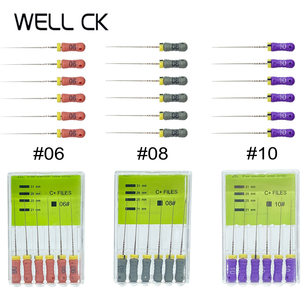 Best of Well CK 6PCS / Box Dental C+ Files 25mm Endodontic Endo Root Canal Unclogging Files #6 #8 #10 Hand Use Stainless Steel Dentistry Reviews & Tips