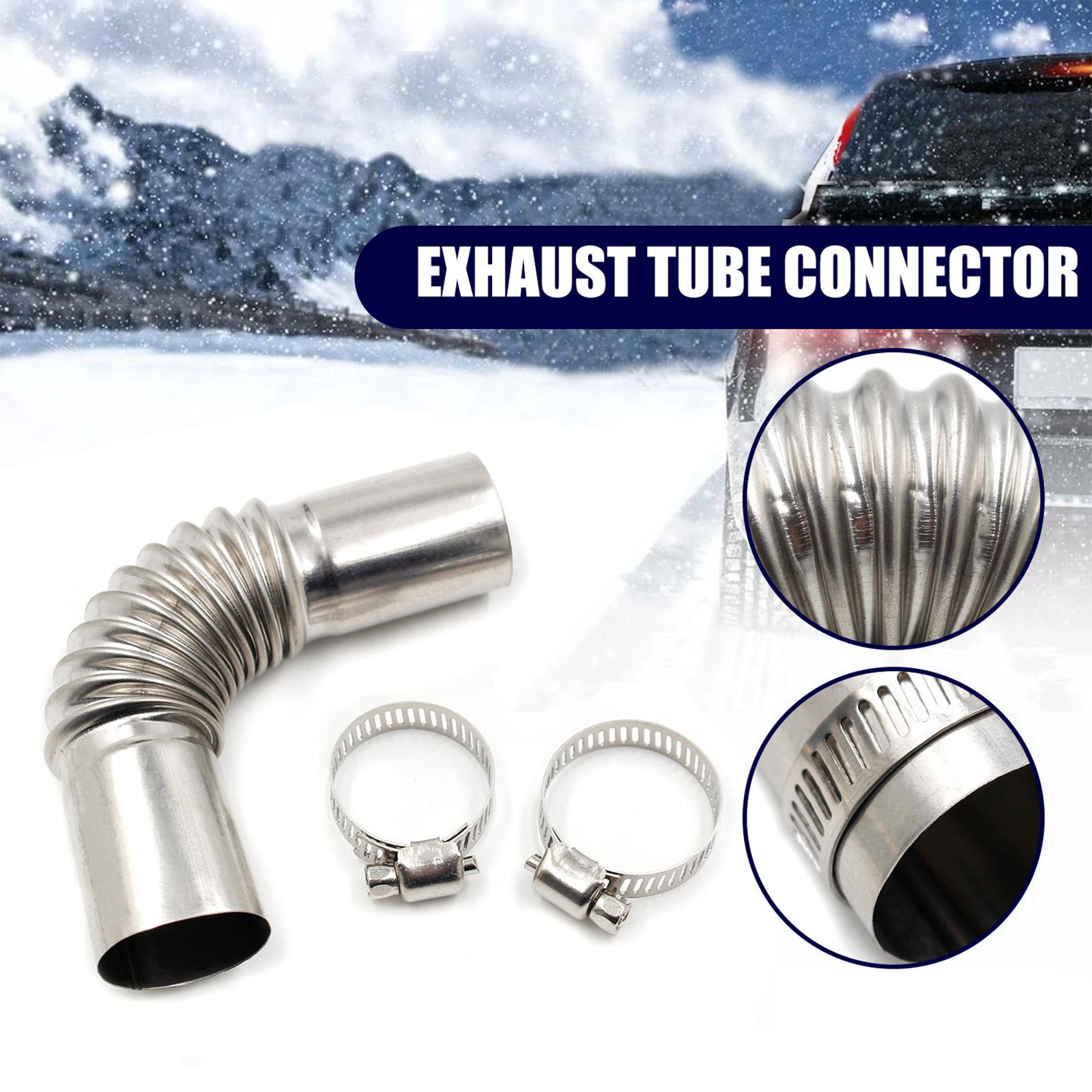 24mm Exhaust Pipe Tube Elbow Connector Windproof Cover Air Exhaust Pipes Connector for Heater Outlet Exhaust Connector