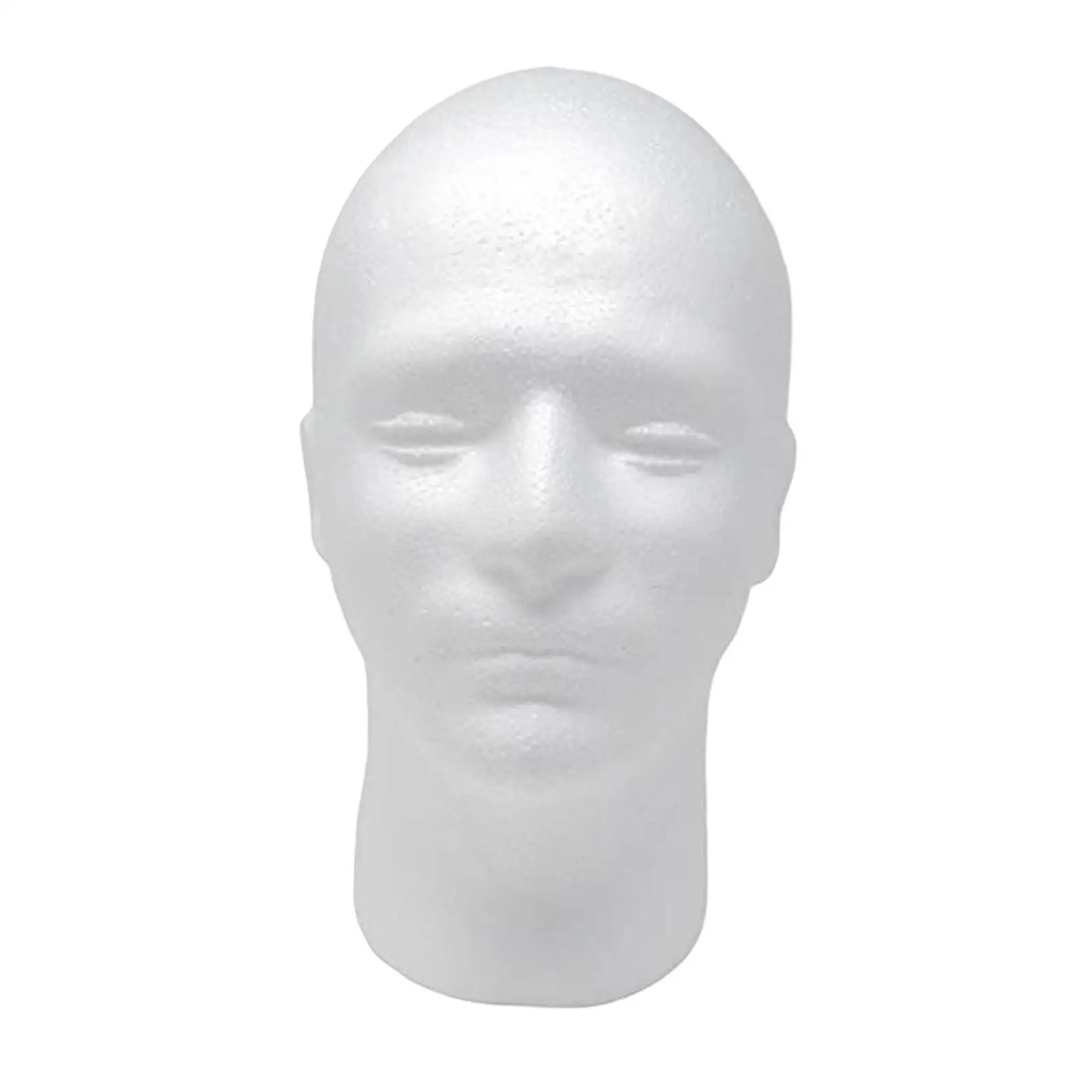 Man Foam Manikin Head Display White Stand Display Head Model for Hairpiece Headwear Jewelry Home Salon Display