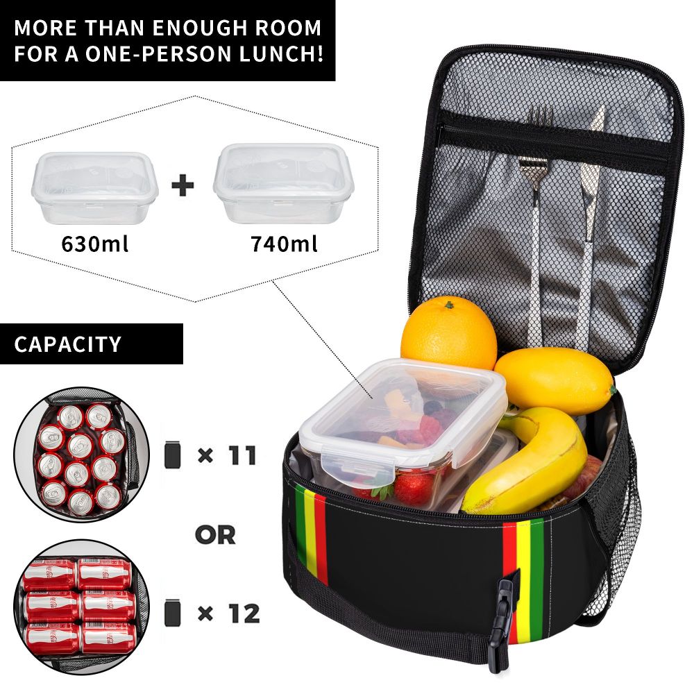 Rasta Stripe Rasta Cor Isolada Lunch Bag