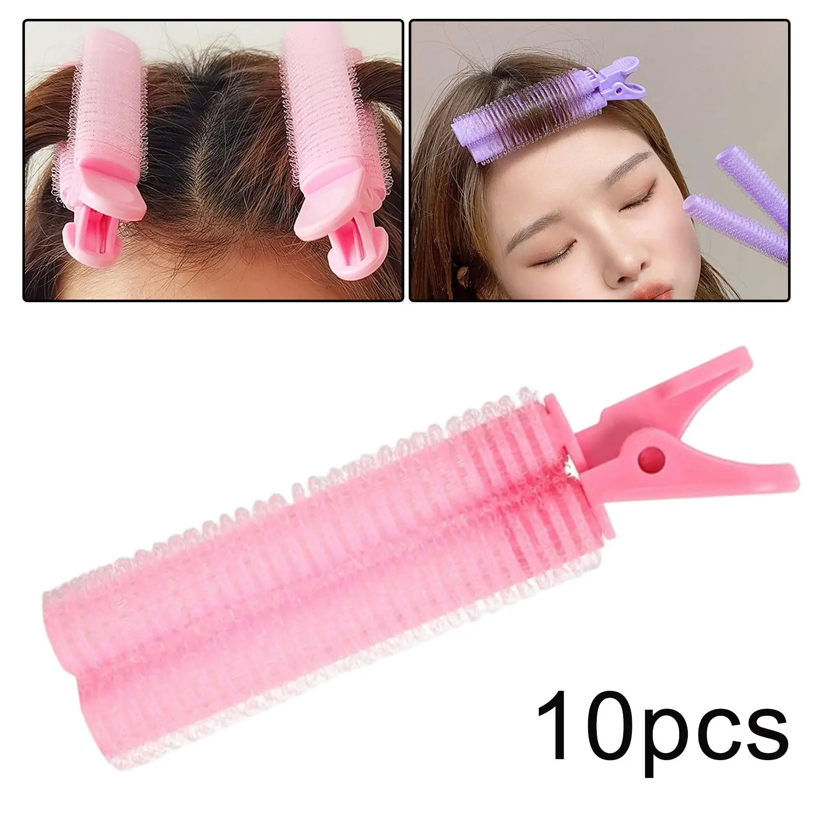 10x Hair Bangs Curling Clips Firmly Fixed Reusable Hair Curler Clips Reusable Hair Roller for DIY Hair Styling Girls Lazy People