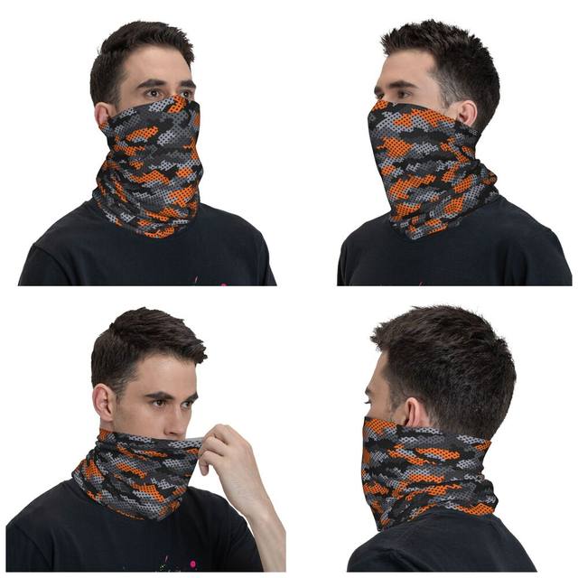 Orange Military Camouflage Bandana Neck Gaiter Printed Army