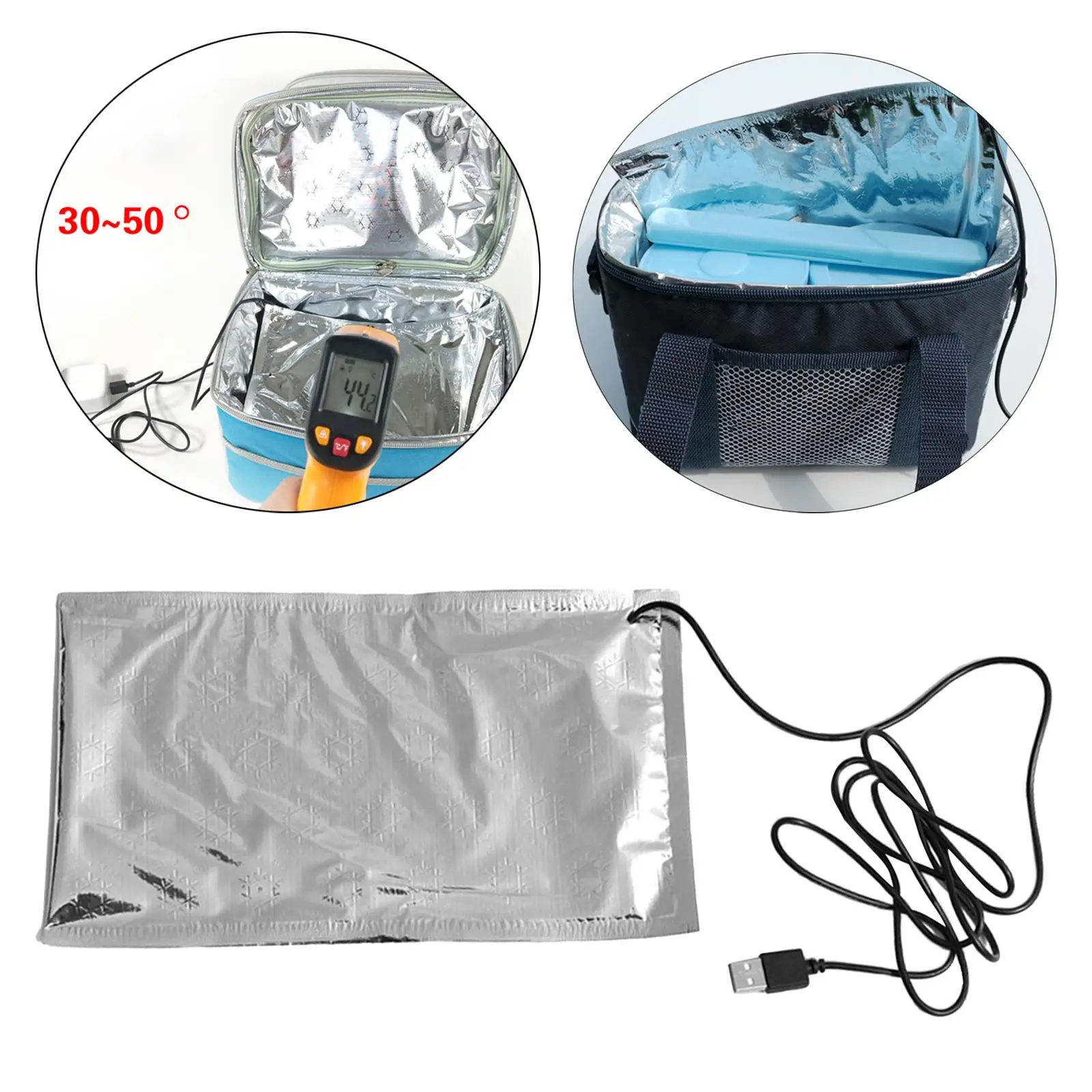 USB  Food Bag DIY Thermal Heater Pad Warmer Food Plate Outdoor Tool for Milk  Thermal    Work