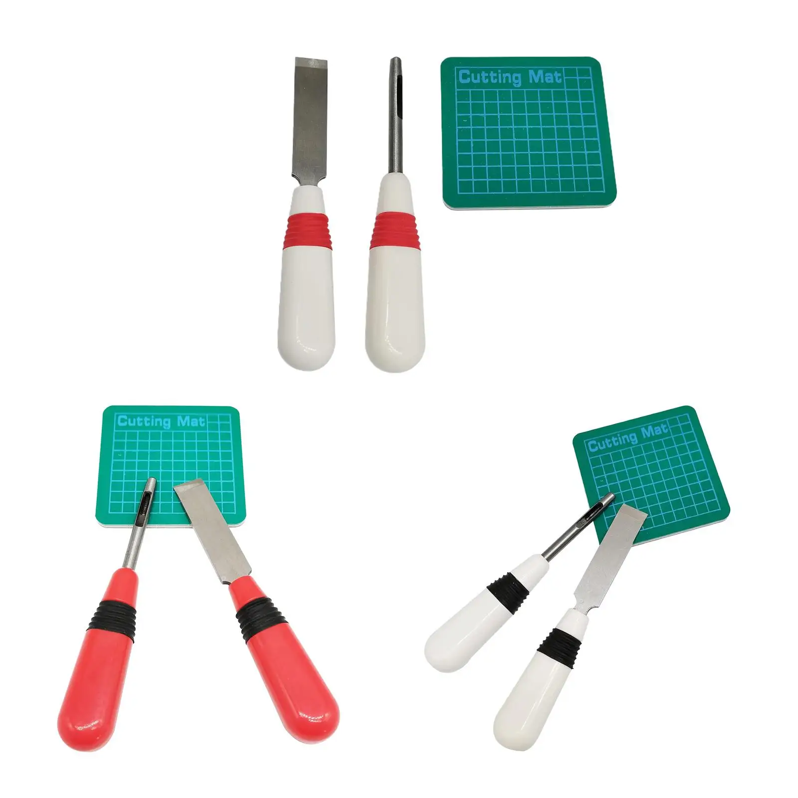 Sewing Buttonhole Cutter Set Eyehole Cutting Tools Belt Keyhole Puncher Straight Cutter Cutting Mat Square Pad