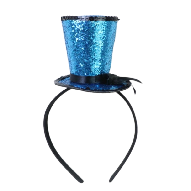 Vintage-Fascinator-Zylinder für Mädchen mit glitzerndem Schleier für Tea-Party-Opernkostüm – Detail 5