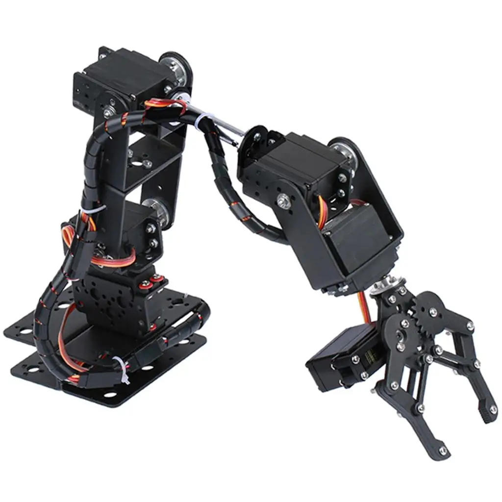 6DOF Aluminium Robot Arm Mechanical Robotic Clamp Claw Kits for    Robotics Learning DIY Assembly Toys