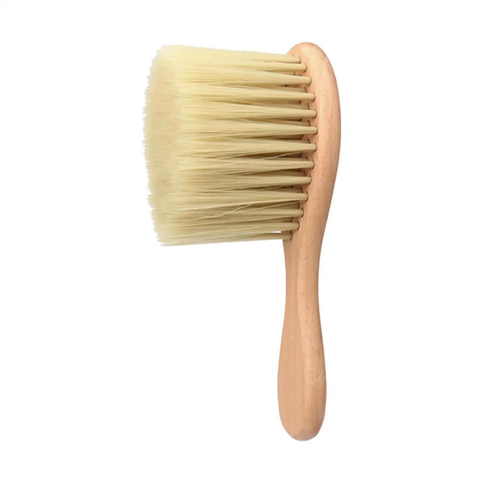 2x Barber Neck Cleaning Brush, Professional Wooden Soft Nylon Hair Cutting Brush