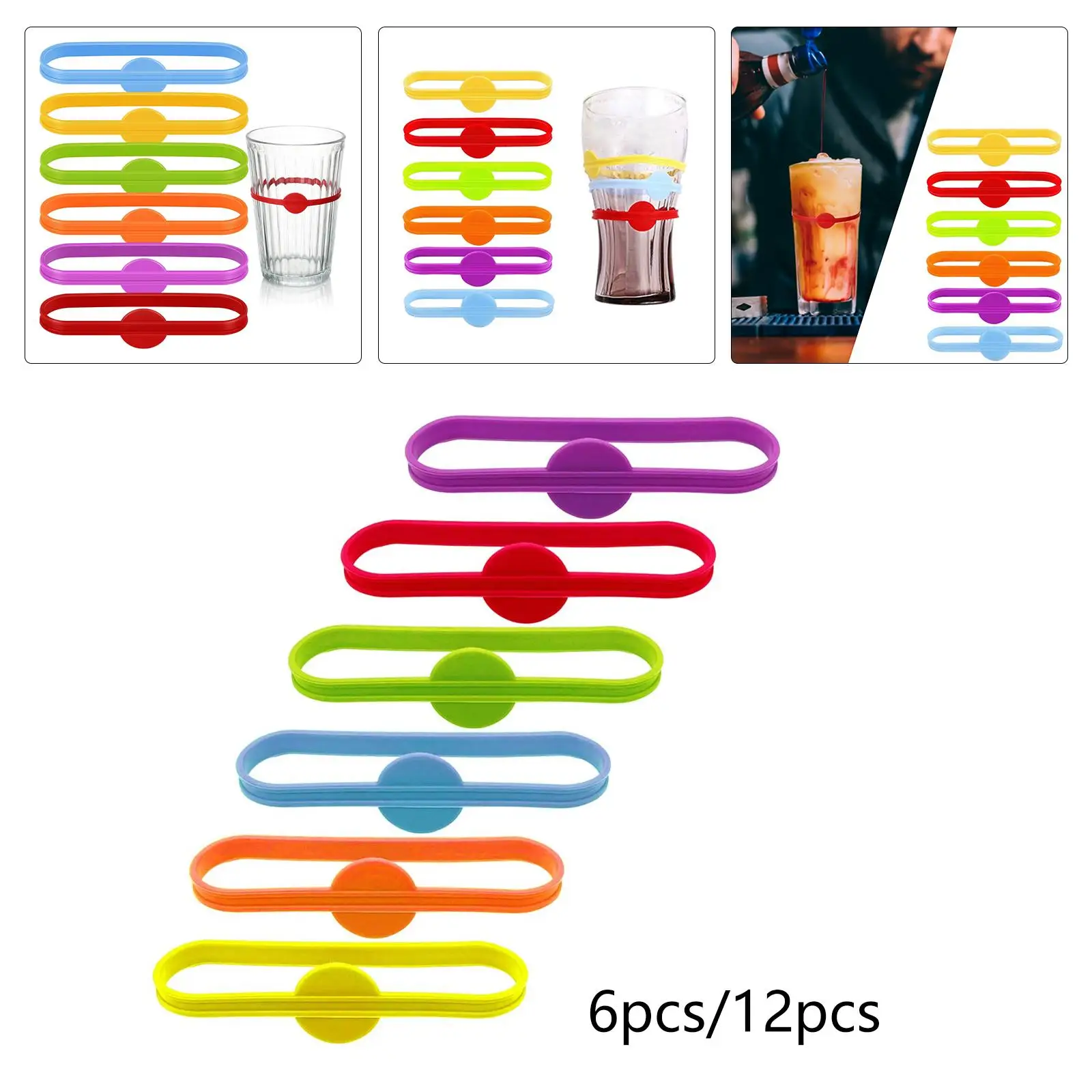 Wine Glass Markers Silicone Accessory Supplies Gifts Useful Colorful Drink Labels for Guests Champagne Bottle Party
