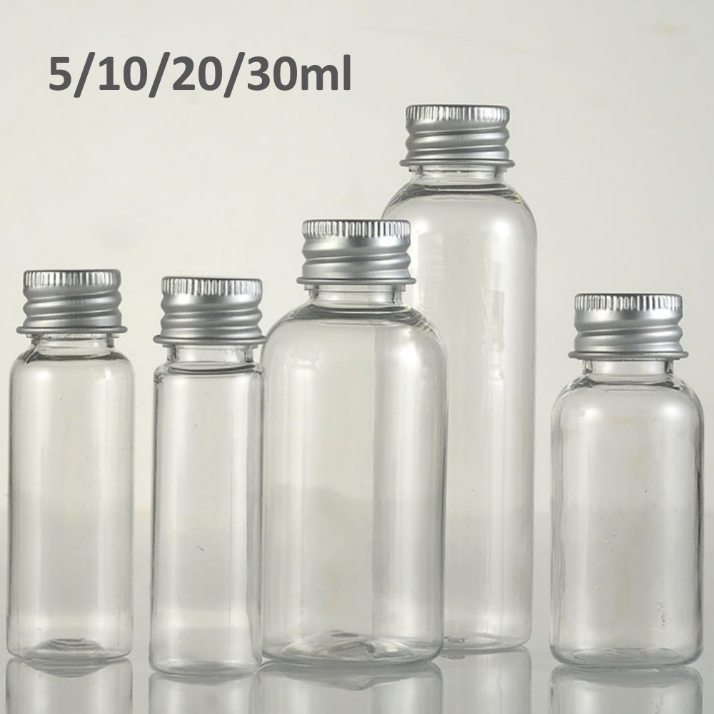 Best of 5 / 10 / 20 / 30ml Clear Plastic Bottle With Aluminium Screw Cap Small Jars Cosmetic Container Travel Kit Empty Refillable Bottles Jar Reviews & Tips