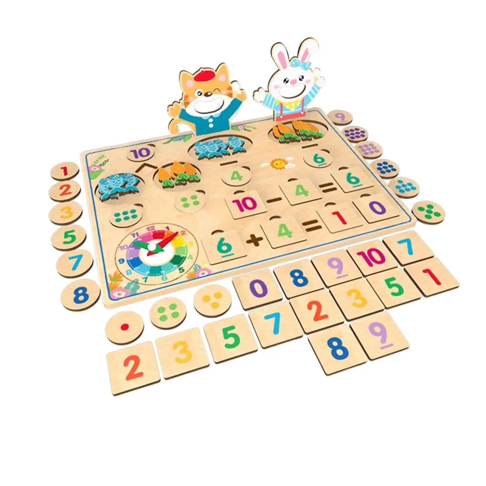 Montessori Math Game Gadget Addition and Subtraction Board for Boys Girls Sturdy