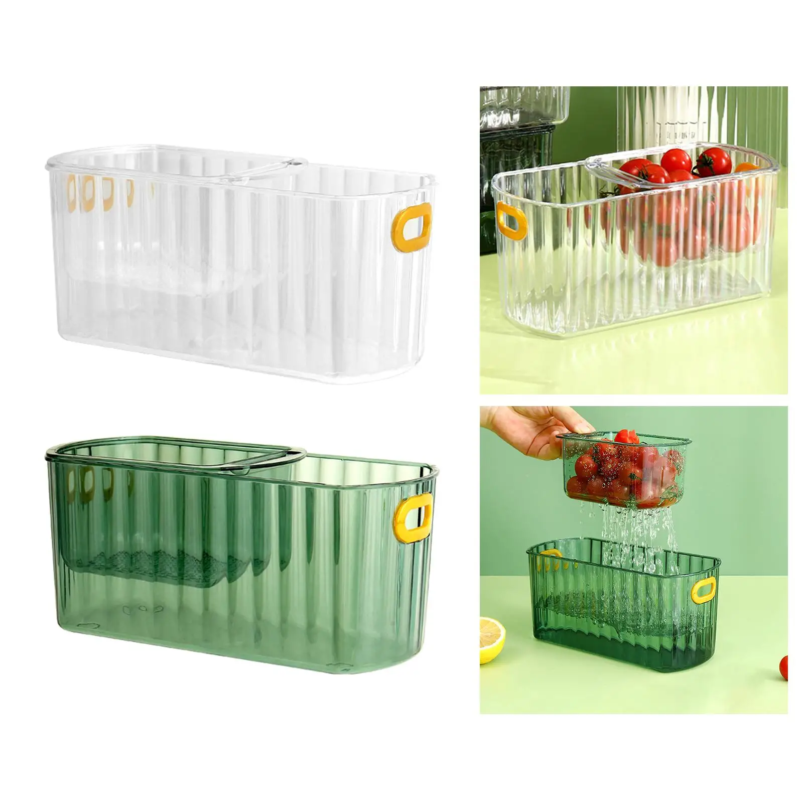 Multifunctional Fruits Storage Basket Separate Tea Residues with Drain Hole Candy Box Snack Tray for Living Room Home Decoration
