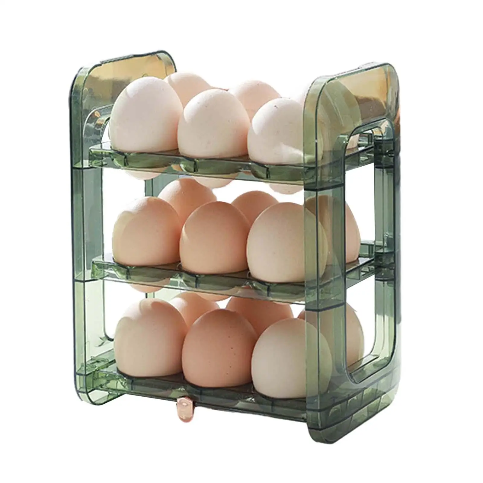Flip Egg Holder for Refrigerator Side Doors Space Saving Reusable Egg Organizer for Countertop Drawer Cabinet Pantry
