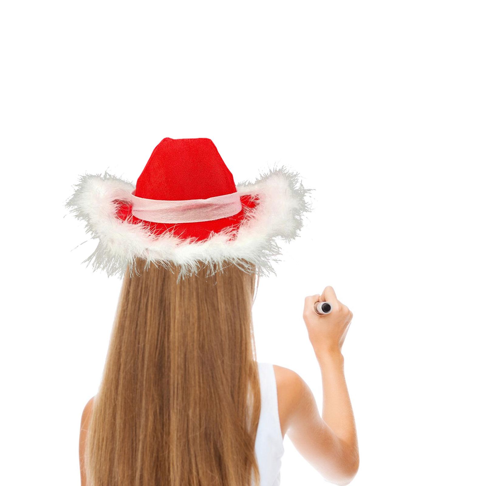 Cowgirl Hat Western Cowboy Hat Cap for Christmas Holiday Costume Theme Party Santa Claus