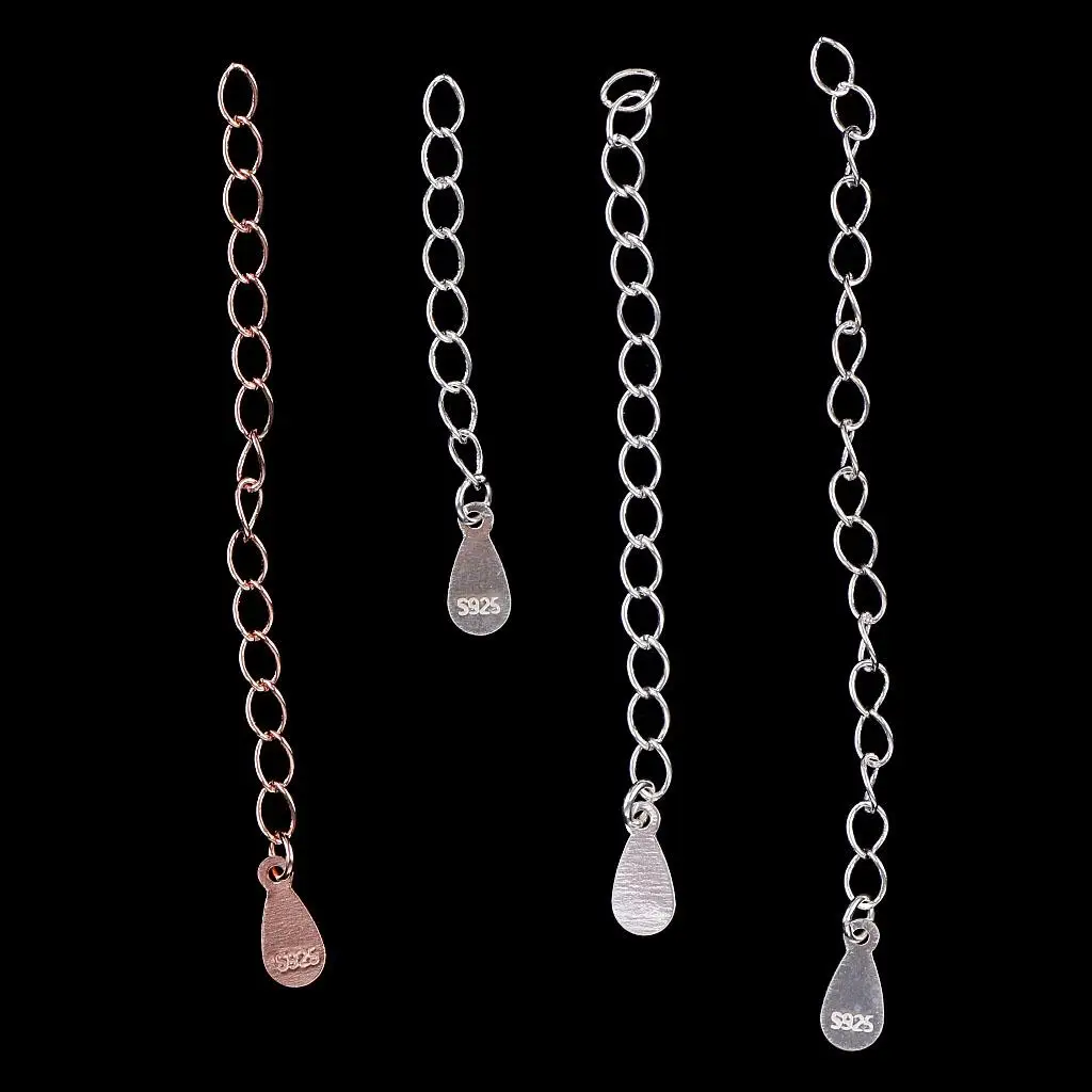 2pcs Sterling  Bracelet Necklace  Safety Chains for Crafts Making