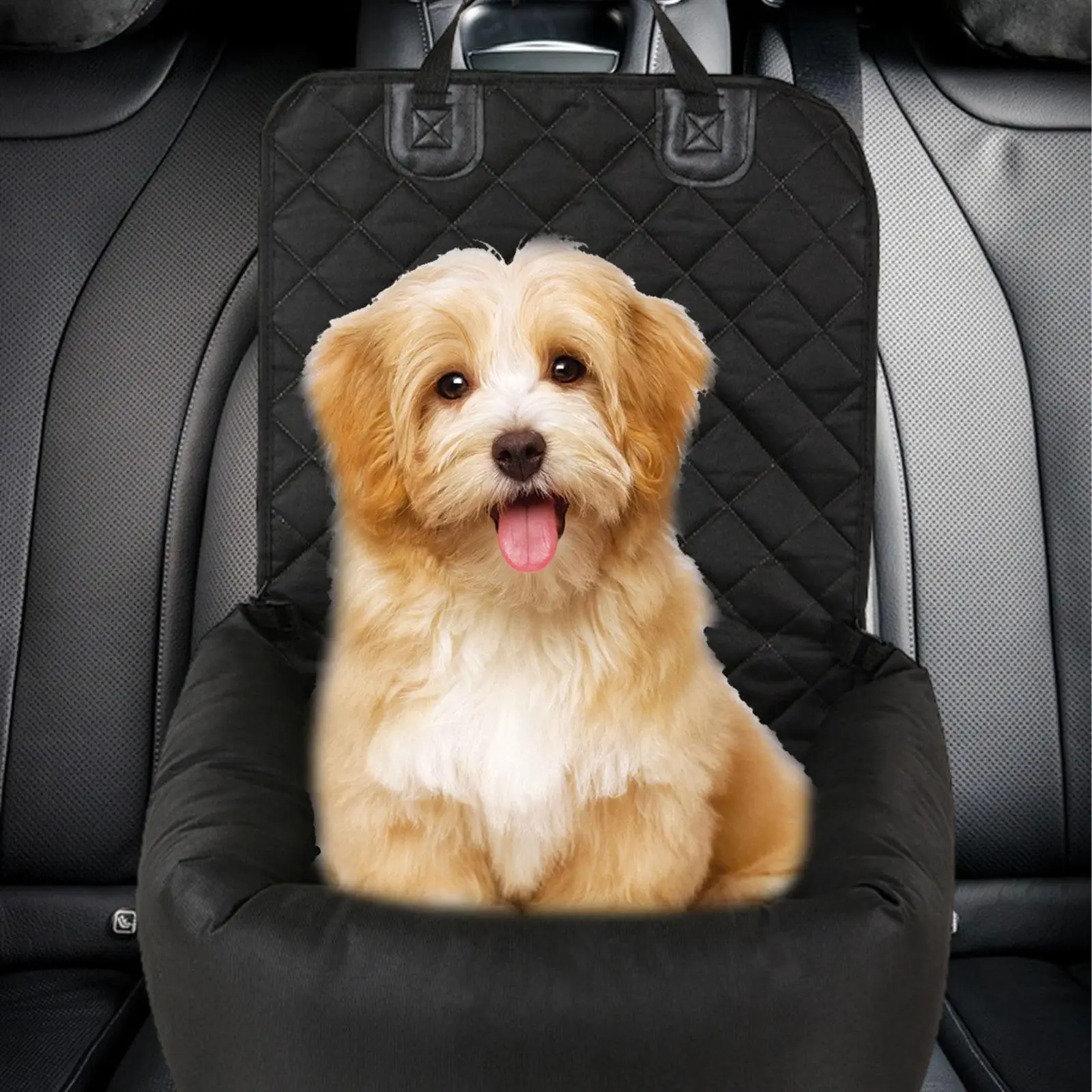 Dog Car Seat Seat Middle Console Dog Seat Stable Comfortable Lightweight Armrest Puppy Car Seat Bed Washable Travel Carrier Bed