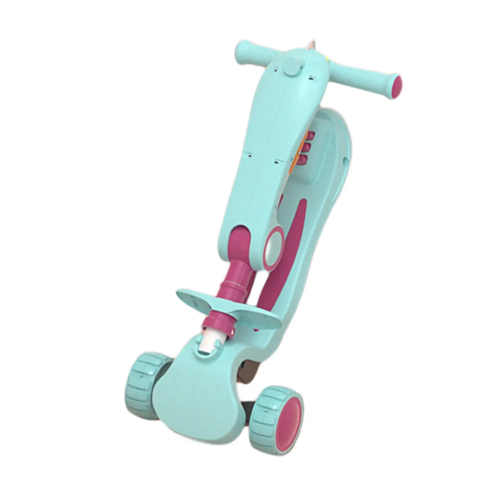 Self Balancing Kids Toys 4 Level Adjustable Height Triangular Structure Folding Flashing Kids Scooter for Activity Playing Yard