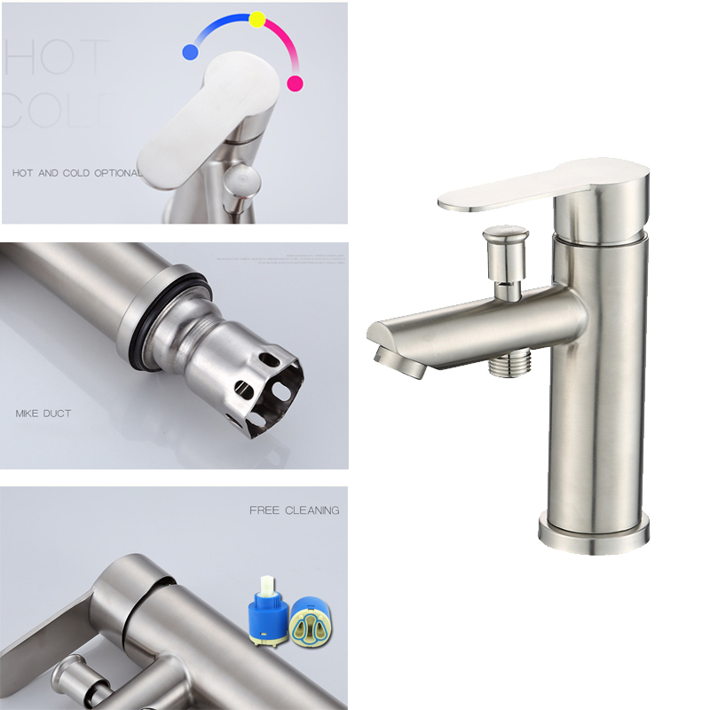 Title 8, Bathroom Basin Faucet Stainless Steel Single Ha...