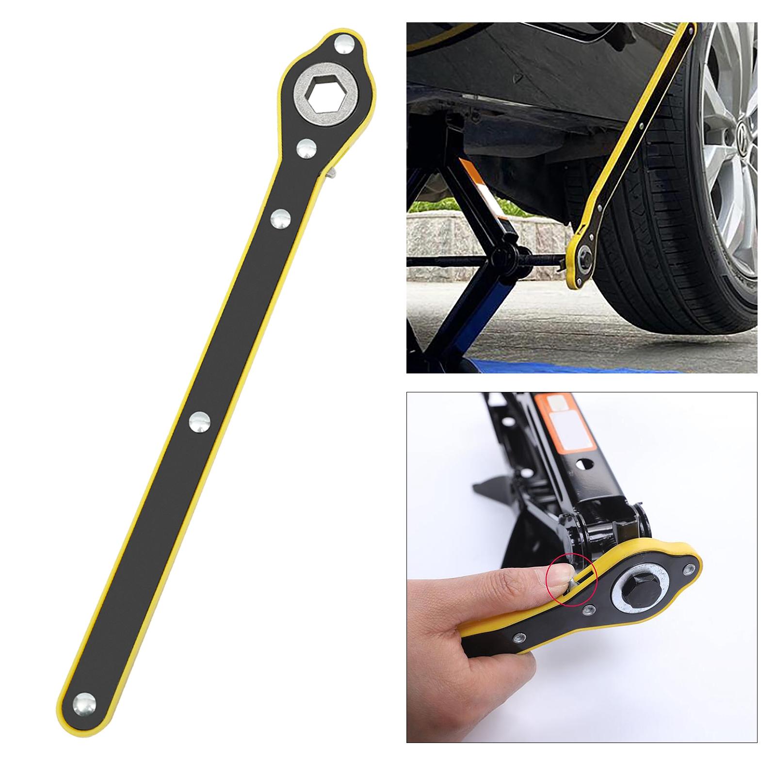 Car Scissor Lug Handle Hexagonal Jack Ratchet Wrench Labor Saving for Automotive