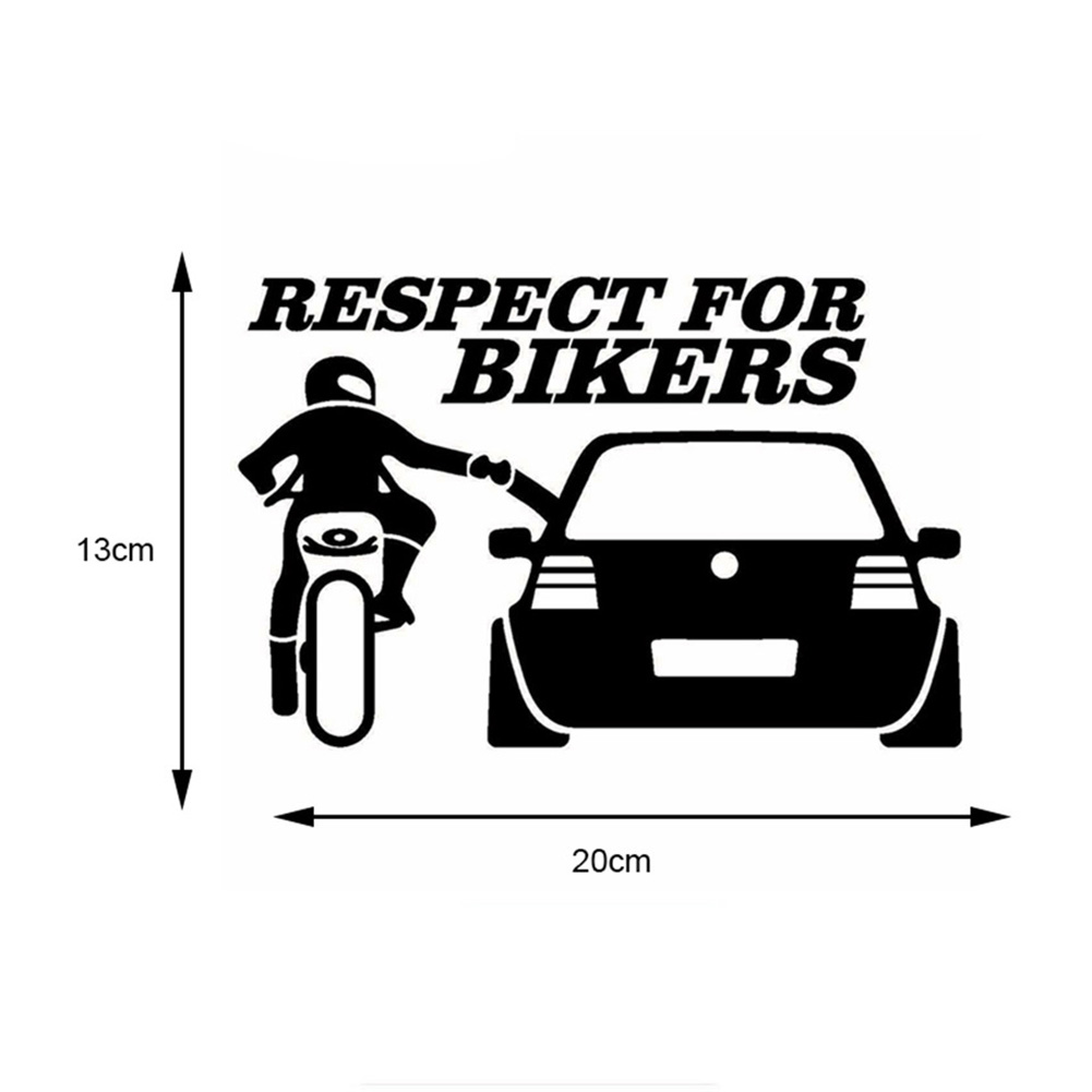 13x20cm Autoaufkleber Respekt für Biker Aufkleber Lustige Wrap Vinyl für Auto Türgriff Aufkleber Körper Autozubehör Dekoration – Detail 2