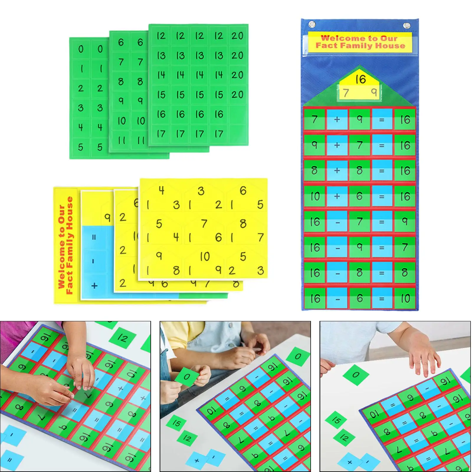 Daily Math Calendar Classroom Pocket Chart with 129 Cards Teaching Aid for All About Number Activities 3 Years Old