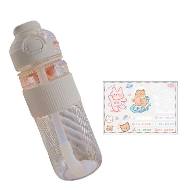 Dropship 1pc Bear Cute Water Cup; Summer Plastic Cup; Portable Straw Cup;  Large-capacity Water Bottle With Strap to Sell Online at a Lower Price