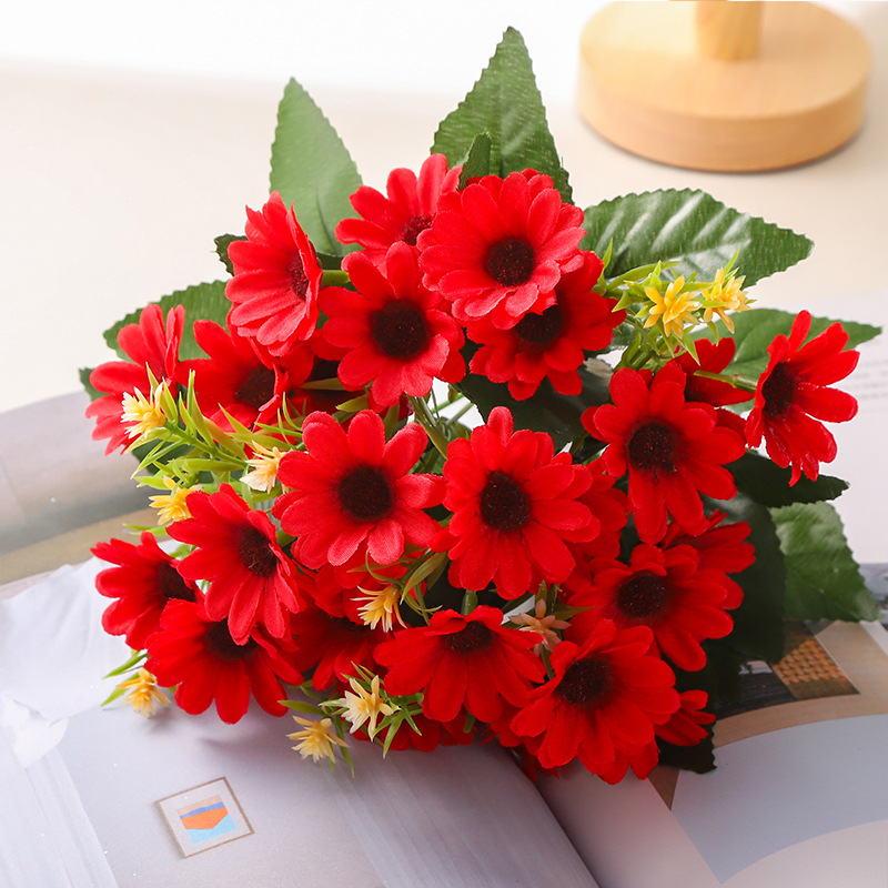 Description Picture 4 of item1pcs Artificial Flowers Plants 30cm Sunflower Colorful Small Daisy Silk Flower Home Garden Decor Chrysanthemum Wedding DIY Party