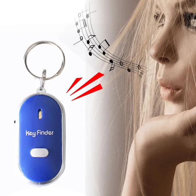 Llavero localizador de rastreador, buscador de llaves perdidas de alta  dureza, control de voz, llavero para mascota para billetera (azul)
